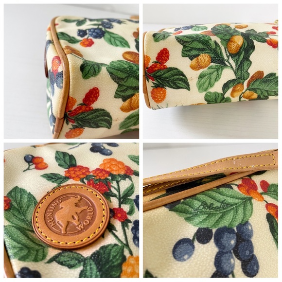 Hunting World floral coated canvas and leather crossbody shoulder bag - Picture 5 of 10